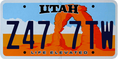 UT license plate Z477TW