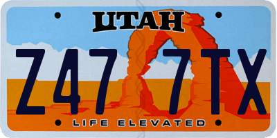 UT license plate Z477TX