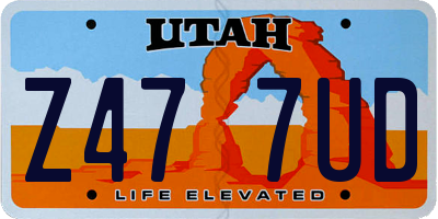 UT license plate Z477UD