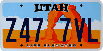 UT license plate Z477VL