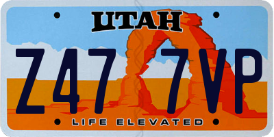 UT license plate Z477VP