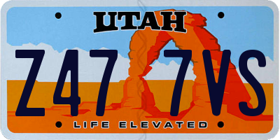 UT license plate Z477VS