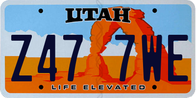 UT license plate Z477WE