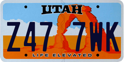 UT license plate Z477WK