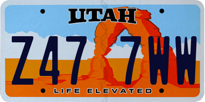 UT license plate Z477WW