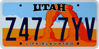 UT license plate Z477YV