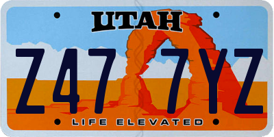 UT license plate Z477YZ