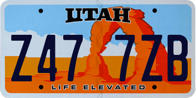 UT license plate Z477ZB