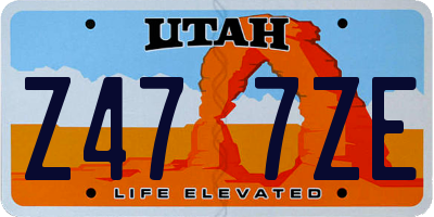 UT license plate Z477ZE