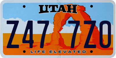UT license plate Z477ZO