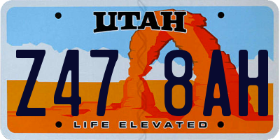 UT license plate Z478AH