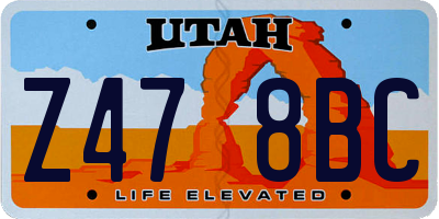 UT license plate Z478BC