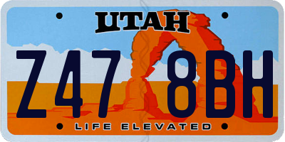UT license plate Z478BH