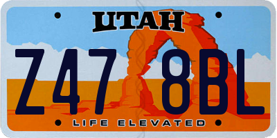 UT license plate Z478BL