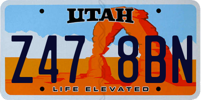 UT license plate Z478BN