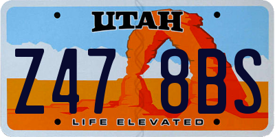 UT license plate Z478BS