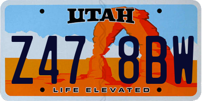 UT license plate Z478BW