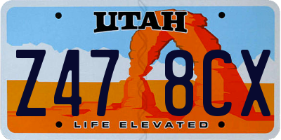 UT license plate Z478CX