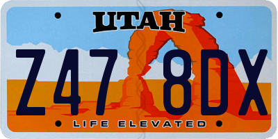 UT license plate Z478DX