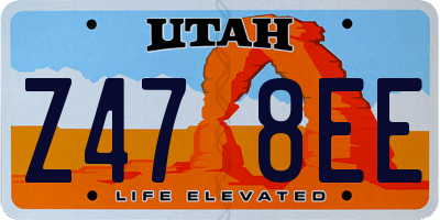 UT license plate Z478EE