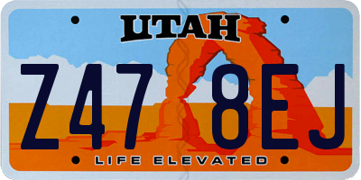 UT license plate Z478EJ