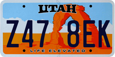 UT license plate Z478EK