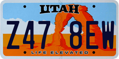 UT license plate Z478EW