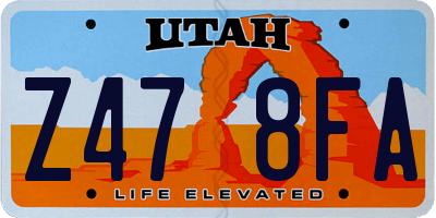 UT license plate Z478FA