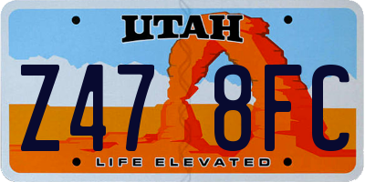 UT license plate Z478FC
