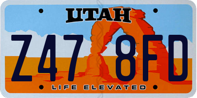 UT license plate Z478FD