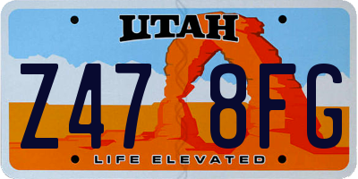 UT license plate Z478FG