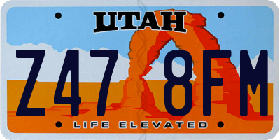 UT license plate Z478FM