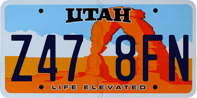 UT license plate Z478FN