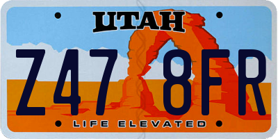 UT license plate Z478FR