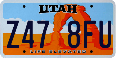 UT license plate Z478FU