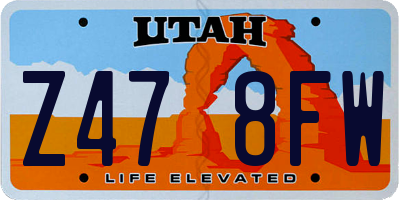 UT license plate Z478FW