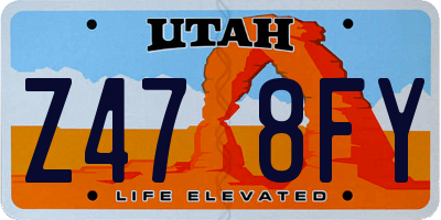 UT license plate Z478FY