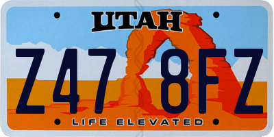 UT license plate Z478FZ