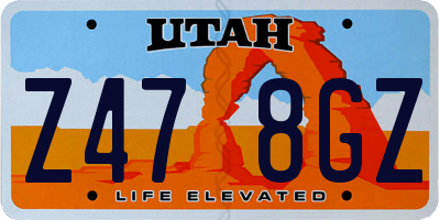 UT license plate Z478GZ