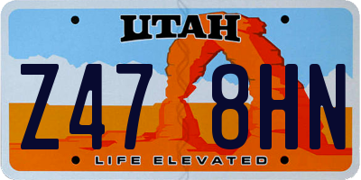 UT license plate Z478HN