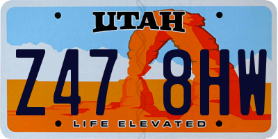 UT license plate Z478HW
