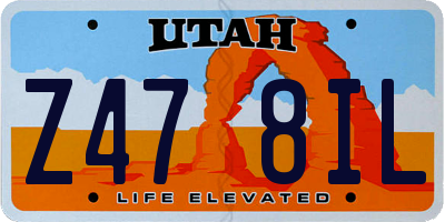 UT license plate Z478IL