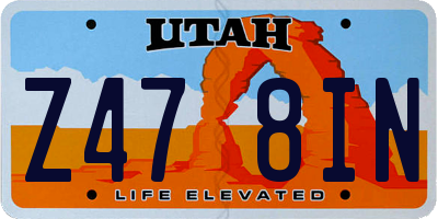 UT license plate Z478IN