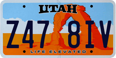 UT license plate Z478IV