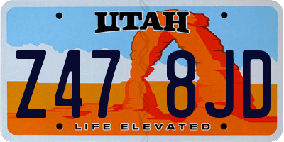UT license plate Z478JD