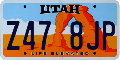 UT license plate Z478JP