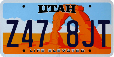 UT license plate Z478JT