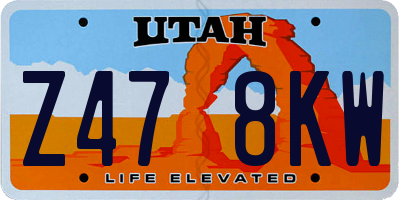 UT license plate Z478KW