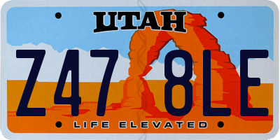 UT license plate Z478LE