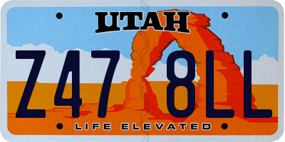 UT license plate Z478LL